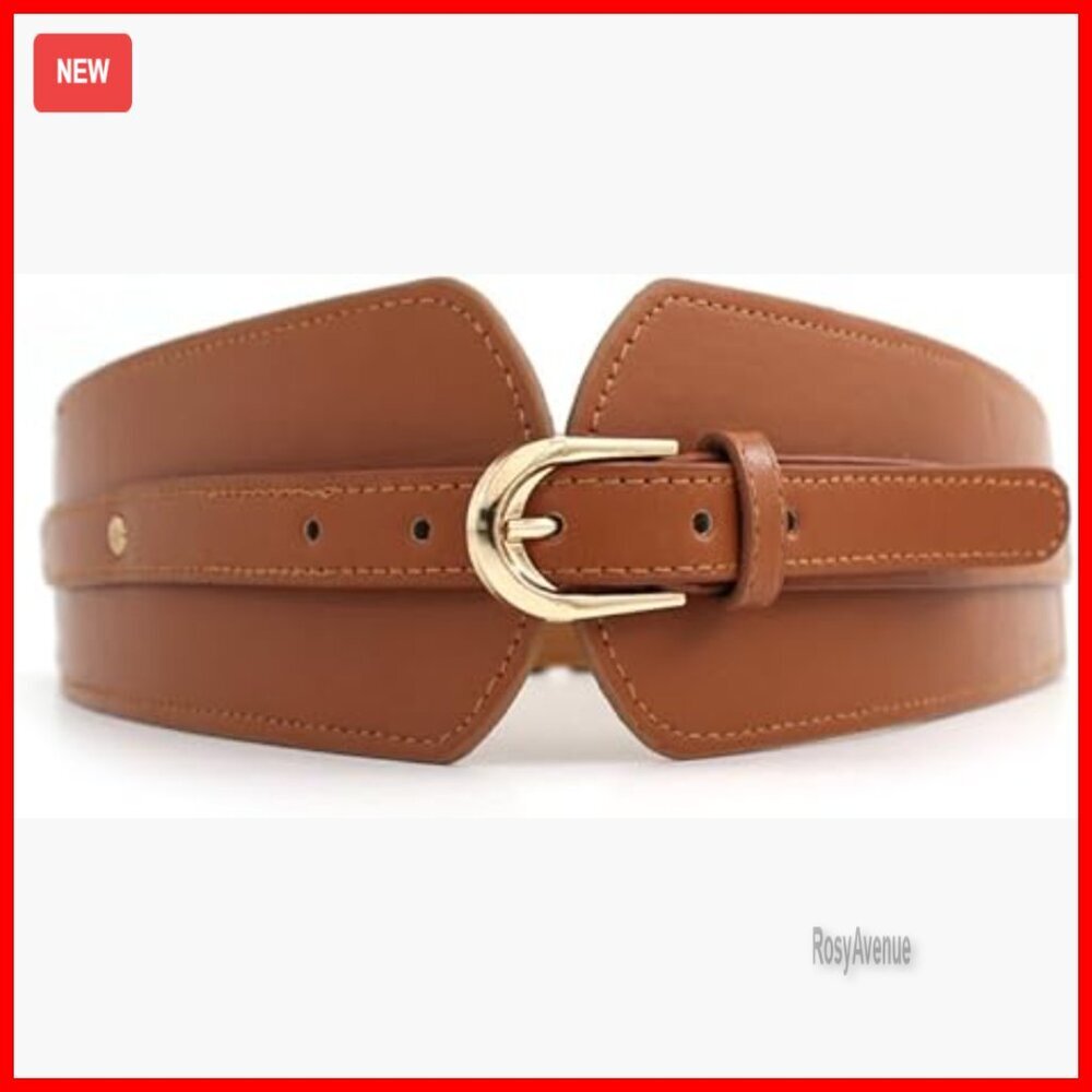 Adjustable PU Leather Cinch Belt for Waist Shaping, Hand Wash Only